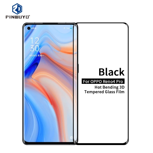 

For Oppo Reno4 Pro 5G PINWUYO 9H 3D Hot Bending Tempered Glass Film(Black)