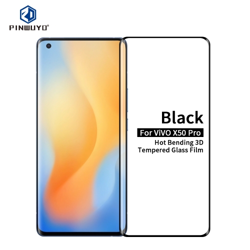 

For ViVO X50 Pro PINWUYO 9H 3D Hot Bending Tempered Glass Film(Black)