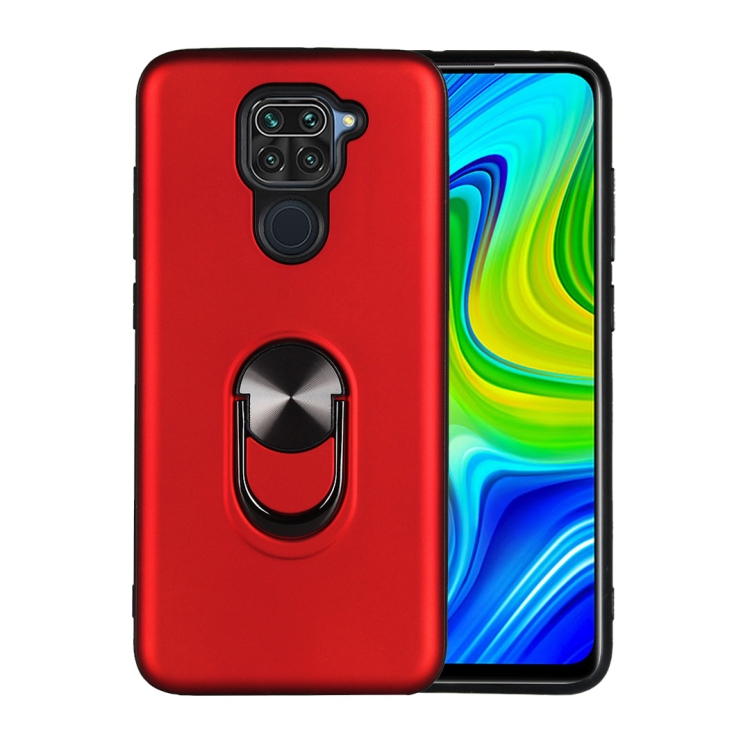 

For Xiaomi Redmi 10X & Note 9 360 Rotary Multifunctional Stent PC+TPU Case with Magnetic Invisible Holder(Red)