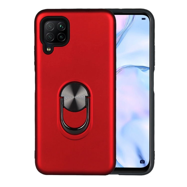 

For Huawei P40 Lite 5G & Nova 7 SE 360 Rotary Multifunctional Stent PC+TPU Case with Magnetic Invisible Holder(Red)