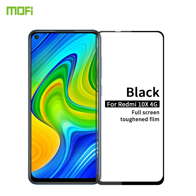 

For Xiaomi RedMi 10X 4G MOFI 9H 2.5D Full Screen Tempered Glass Film(Black)
