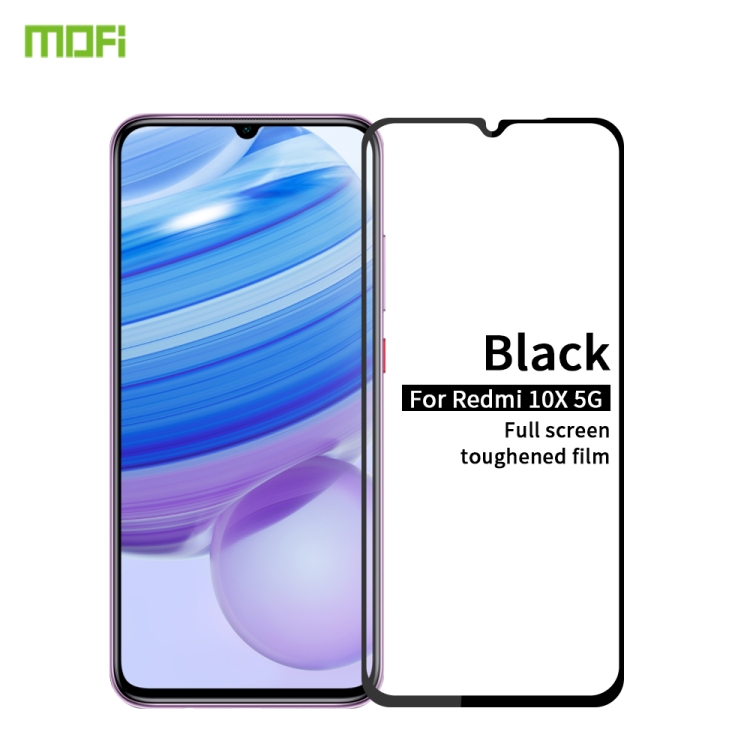 

For Xiaomi RedMi 10X 5G MOFI 9H 2.5D Full Screen Tempered Glass Film(Black)