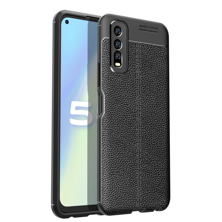 

For Vivo Y70S Litchi Texture TPU Shockproof Case(Black)