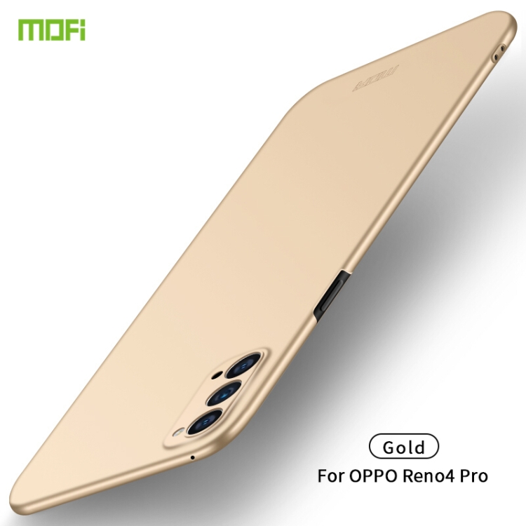 

For OPPO Reno4 Pro MOFI Frosted PC Ultra-thin Hard Case(Gold)