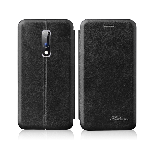 

For OnePlus 6T / OnePlus 7 Integrated Electricity Pressing Retro Texture Magnetic TPU+PU Leather Case with Card Slot & Holder(Black)