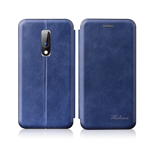 

For OnePlus 6T / OnePlus 7 Integrated Electricity Pressing Retro Texture Magnetic TPU+PU Leather Case with Card Slot & Holder(Blue)