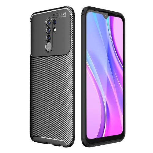 

For Xiaomi Redmi 9 Carbon Fiber Texture Shockproof TPU Case(Black)