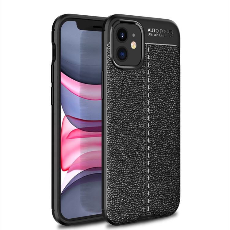 

For iPhone 12 mini Litchi Texture TPU Shockproof Case(Black)