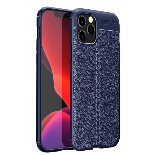 

For iPhone 12 / 12 Pro Litchi Texture TPU Shockproof Case(Navy Blue)