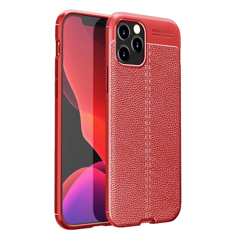 

For iPhone 12 / 12 Pro Litchi Texture TPU Shockproof Case(Red)