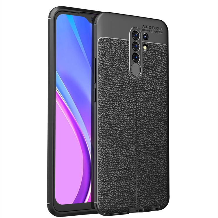 

For Xiaomi Redmi 9 Litchi Texture TPU Shockproof Case(Black)