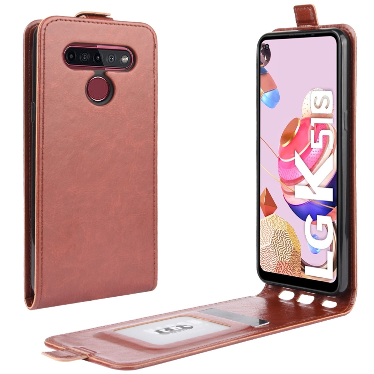 

For LG K41S / K51S R64 Texture Single Vertical Flip Leather Protective Case with Card Slots & Photo Frame(Brown)