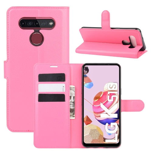 

For LG K41S / K51S Litchi Texture Horizontal Flip Protective Case with Holder & Card Slots & Wallet(Rose red)