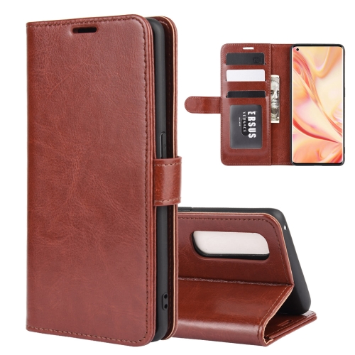 

For OPPO Find X2 Pro R64 Texture Single Horizontal Flip Protective Case with Holder & Card Slots & Wallet& Photo Frame(Brown)