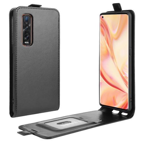 

For OPPO Find X2 Pro R64 Texture Single Vertical Flip Leather Protective Case with Card Slots & Photo Frame(Black)