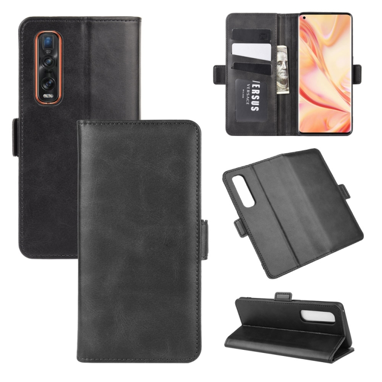 

For OPPO Find X2 Pro Dual-side Magnetic Buckle Horizontal Flip Leather Case with Holder & Card Slots & Wallet(Black)
