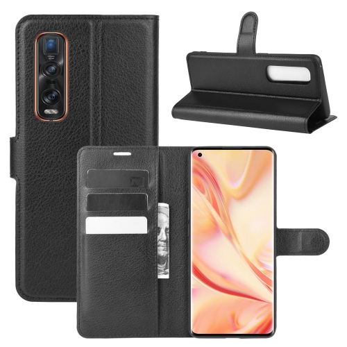 

For OPPO Find X2 Pro Litchi Texture Horizontal Flip Protective Case with Holder & Card Slots & Wallet(Black)