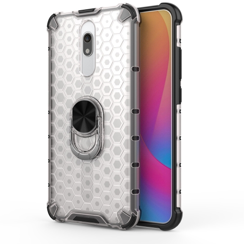 

For Xiaomi Mi 9T / 9T Pro Shockproof Honeycomb PC + TPU Ring Holder Protection Case(White)