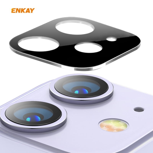 

For iPhone 11 Hat-Prince ENKAY Rear Camera Lens Film Aluminium Alloy + PMMA Full Coverage Protector(Silver)