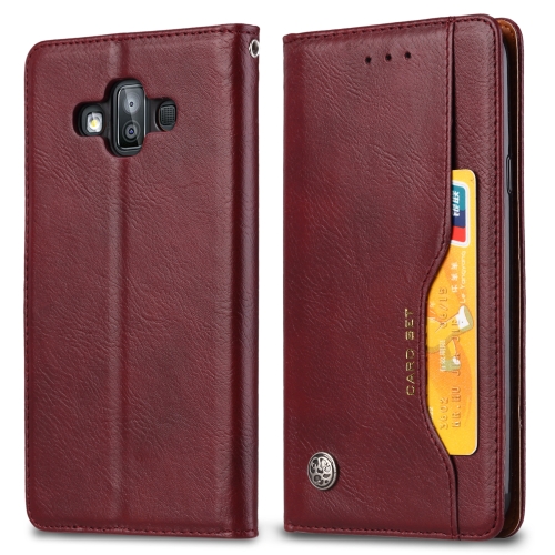 

Knead Skin Texture Horizontal Flip Leather Case for Galaxy J7 DUO / J720F, with Photo Frame & Holder & Card Slots & Wallet(Wine Red)