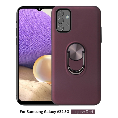 

For Samsung Galaxy A32 5G 360 Rotary Multifunctional Stent PC+TPU Case with Magnetic Invisible Holder(Jujube Red)