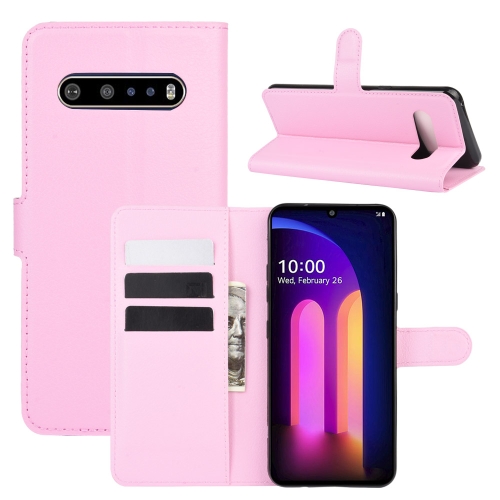 

For LG V60 ThinQ 5G Litchi Texture Horizontal Flip Protective Case with Holder & Card Slots & Wallet(Pink)