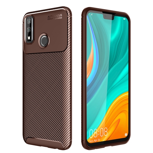 

For Huawei Y8s Carbon Fiber Texture Shockproof TPU Case(Brown)