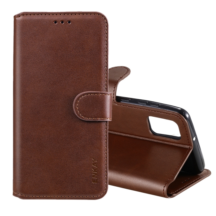 

For Samsung Galaxy A31 ENKAY Hat-Prince Horizontal Flip Leather Case with Holder & Card Slots & Wallet(Brown)