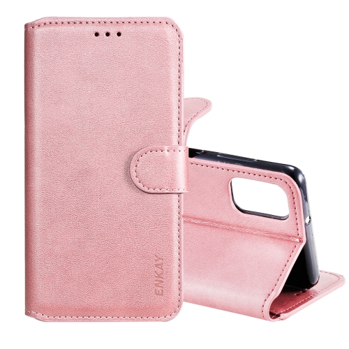 

For Samsung Galaxy A41 ENKAY Hat-Prince Horizontal Flip Leather Case with Holder & Card Slots & Wallet(Pink)