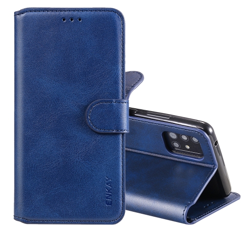 

For Samsung Galaxy A51 ENKAY Hat-Prince Horizontal Flip Leather Case with Holder & Card Slots & Wallet(Dark Blue)