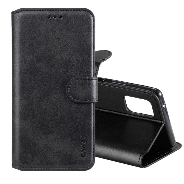 

For Samsung Galaxy A71 ENKAY Hat-Prince Horizontal Flip Leather Case with Holder & Card Slots & Wallet(Black)