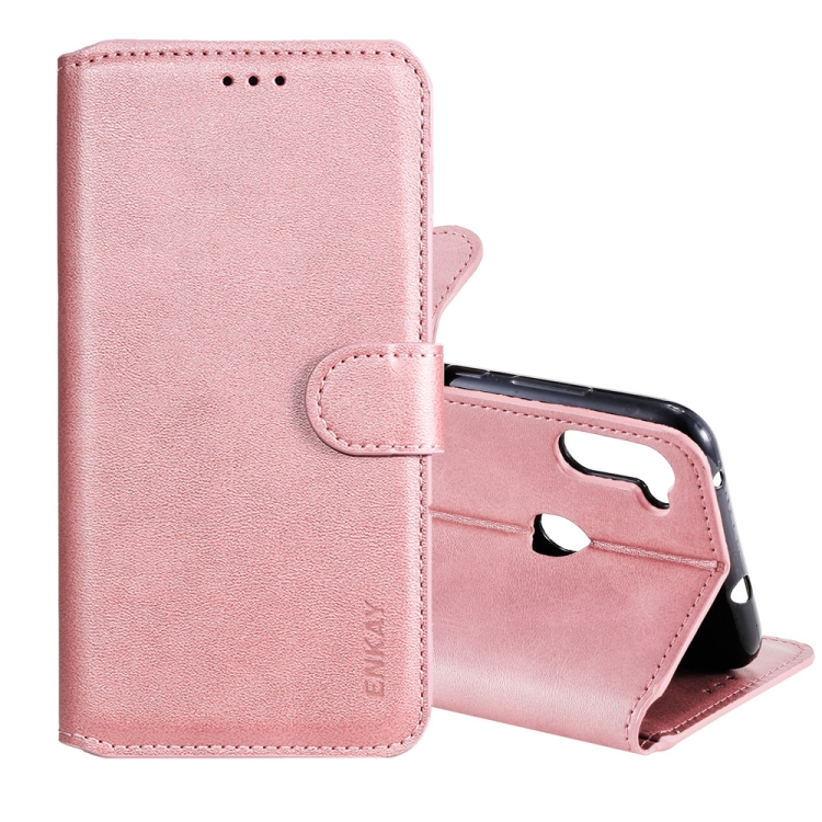 

For Samsung Galaxy M11 ENKAY Hat-Prince Horizontal Flip Leather Case with Holder & Card Slots & Wallet(Pink)