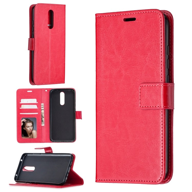 

For Xiaomi Redmi 8 Crazy Horse Texture Horizontal Flip Leather Case with Holder & Card Slots & Wallet & Photo Frame(Red)