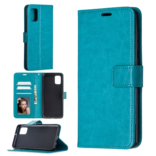 

For Samsung Galaxy A31 Crazy Horse Texture Horizontal Flip Leather Case with Holder & Card Slots & Wallet & Photo Frame(Blue)