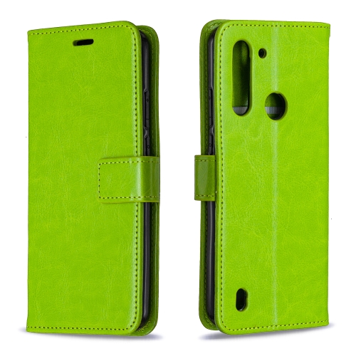 

For Motorola Moto G8 Power Lite Crazy Horse Texture Horizontal Flip Leather Case with Holder & Card Slots & Wallet & Photo Frame(Green)