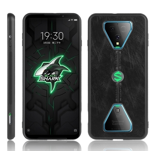 

For Xiaomi Black Shark 3 Shockproof Sewing Cow Pattern Skin PC + PU + TPU Case(Black)