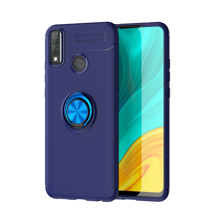 

For Huawei Y8S Metal Ring Holder 360 Degree Rotating TPU Case(Blue+Blue)