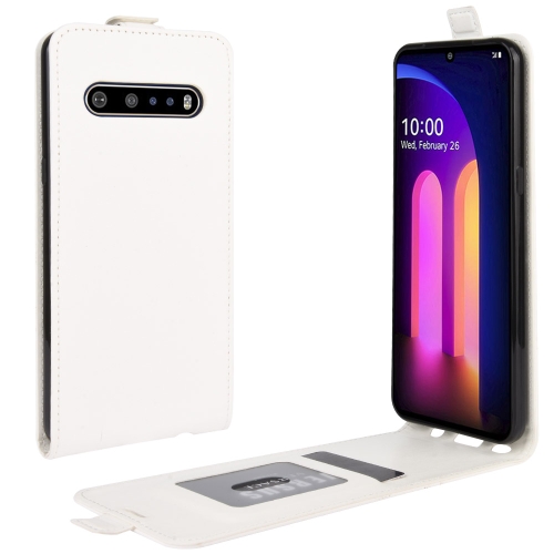 

For LG V60 ThinQ 5G / LG V60 ThinQ 5G UW R64 Texture Single Vertical Flip Leather Protective Case with Card Slots & Photo Frame(White)