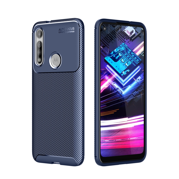 

For Motorola MOTO G Fast Carbon Fiber Texture Shockproof TPU Case(Blue)