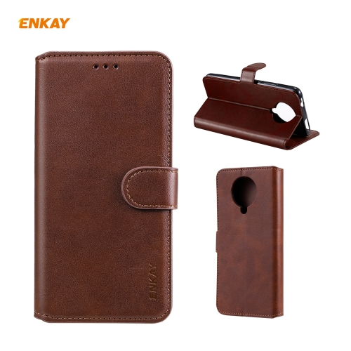 

For Xiaomi Redmi K30 Pro ENKAY Hat-Prince Horizontal Flip Leather Case with Holder & Card Slots & Wallet(Brown)