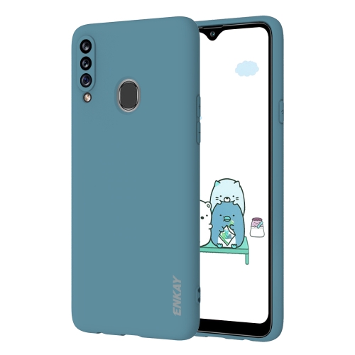 

For Samsung Galaxy A20s Hat-Prince ENKAY ENK-PC040 Ultra-thin Solid Color TPU Slim Case Soft Cover(Gray-blue)