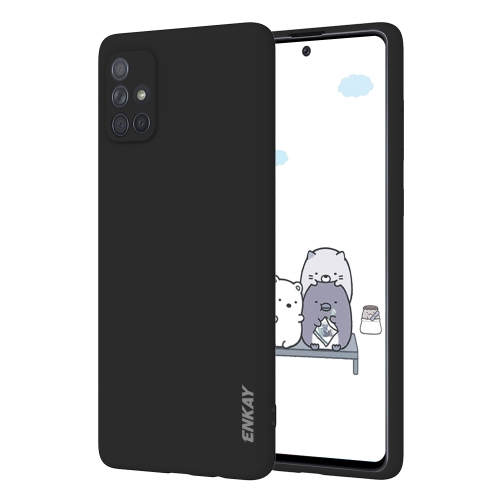 

For Samsung Galaxy A71 Hat-Prince ENKAY ENK-PC042 Ultra-thin Solid Color TPU Slim Case Soft Cover(Black)