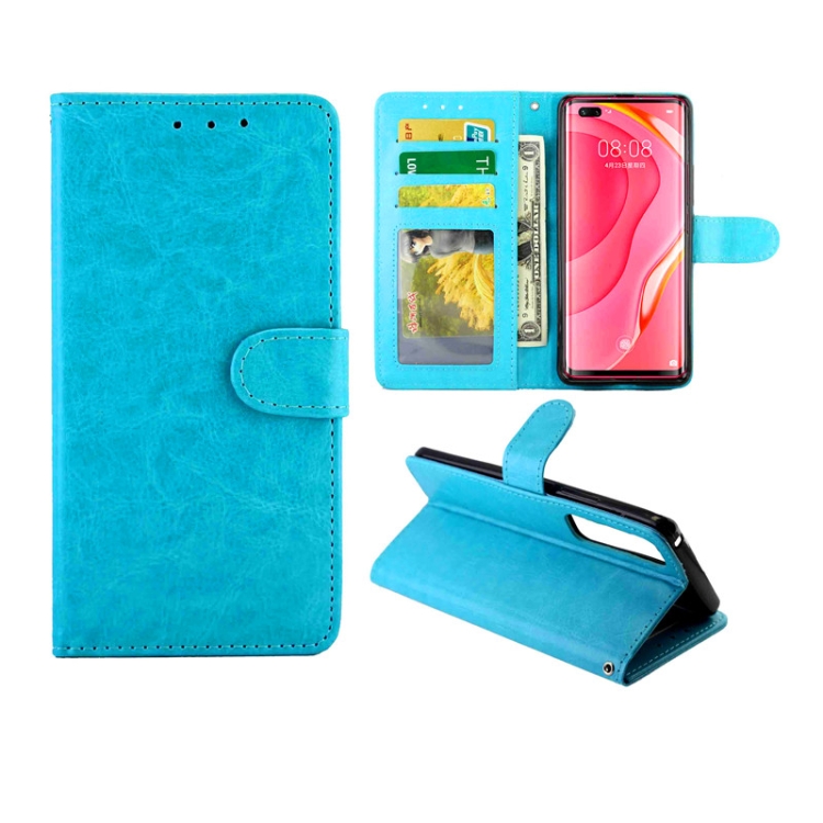 

For Huawei Nova 7 Pro Crazy Horse Texture Leather Horizontal Flip Protective Case with Holder & Card Slots & Wallet & Photo Frame(baby Blue)