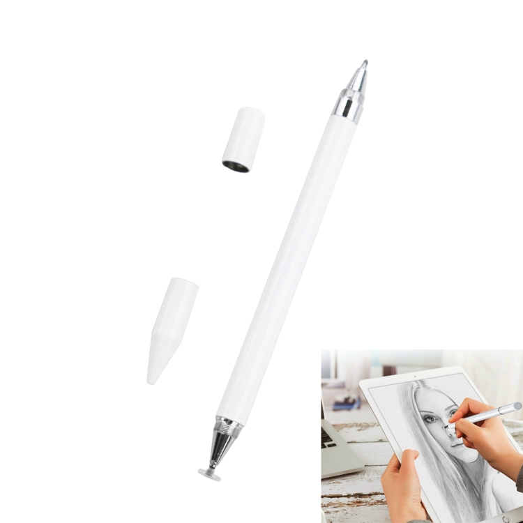 

Imitation Porcelain 2 in 1 Mobile Phone Touch Screen Capacitive Pen for Apple / Huawei / Xiaomi / Samsung(White)