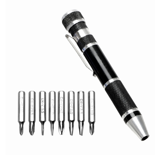 

8 in 1 Portable Pen With Magnetic Multi-function Screwdriver Set for Mobile Phone and Computer Maintenance Tool(black)