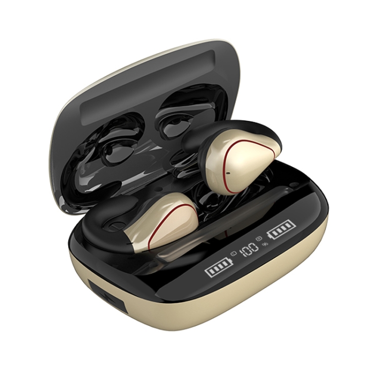 

T20 TWS Bluetooth 5.0 Touch Wireless Bluetooth Earphone with Three LED Battery Display & Charging Box, Support Call & Voice Assistant(Champagne Gold)