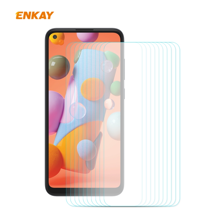 

For Samsung Galaxy A21 10 PCS ENKAY Hat-Prince 0.26mm 9H 2.5D Curved Edge Tempered Glass Film
