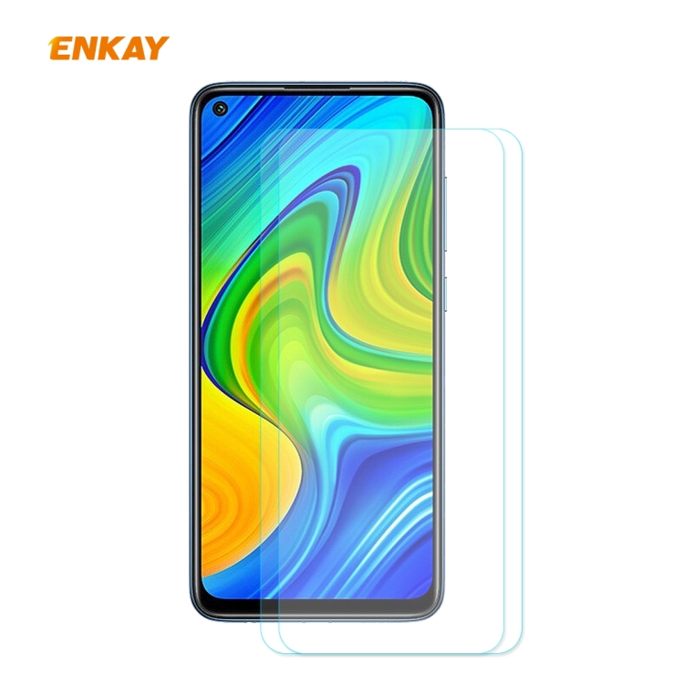 

For Redmi 10X 4G / Redmi Note 9 2 PCS ENKAY Hat-Prince 0.26mm 9H 2.5D Curved Edge Tempered Glass Film
