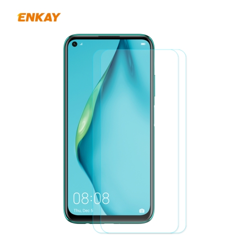 

For Huawei P40 Lite 2 PCS ENKAY Hat-Prince 0.26mm 9H 2.5D Curved Edge Tempered Glass Film