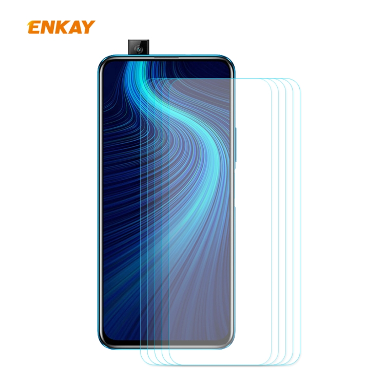 

For Huawei Honor X10 5G 5 PCS ENKAY Hat-Prince 0.26mm 9H 2.5D Curved Edge Tempered Glass Film